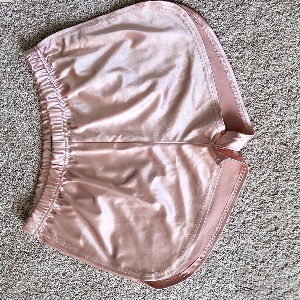 Light Pink Sateen Type Sport Shorts
